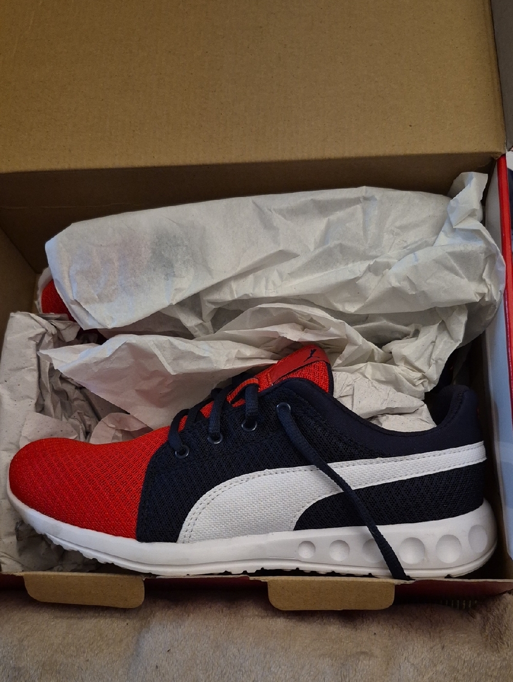 Puma Kids Red, Navy & White Athletic Sneaker